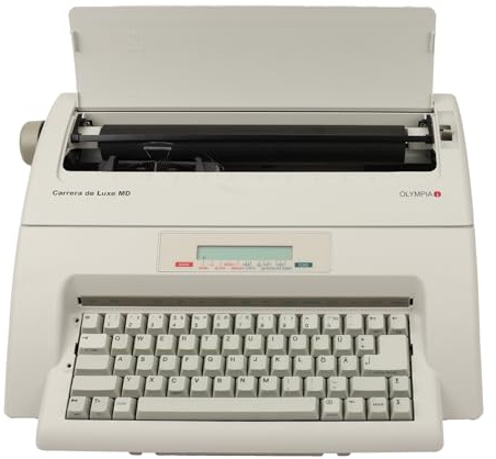Olympia - Schreibmaschine Olympia Carrera de Luxe MD - Elektronische Schreibmaschine mit Korrekturspeicher - inkl. Farbband - Schriftgröße 10-15 - Automatischer Papiereinzug
