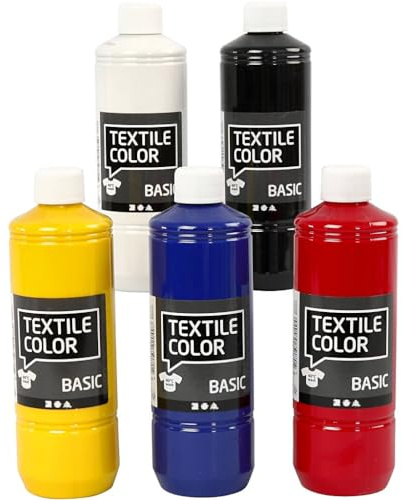 Textilfarbe, Primärfarben, 5 x 500 ml