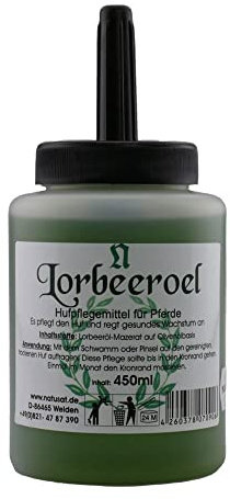 NATUSAT Lorbeeröl - Hufpflege für Pferde, Optimale Feuchtigkeitsbalance, Schutz vor Rissen & Sprödigkeit, Rein natürliche Inhaltsstoffe (450 ml)
