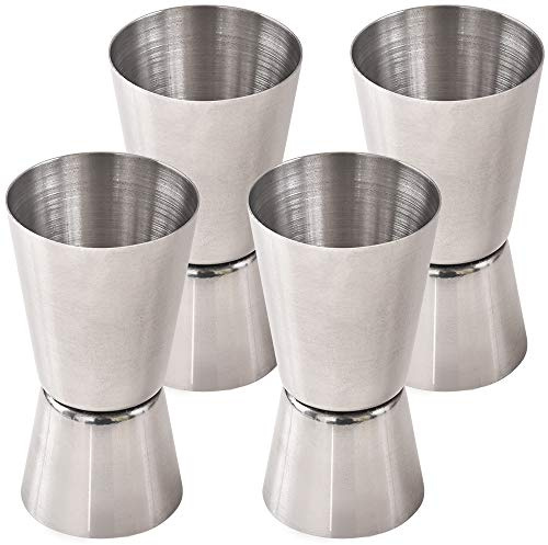Newk Cocktail Jigger, 0,85 & 1,7 Oz (25 & 50 ML) Bar Jigger aus Edelstahl (4er-Set)