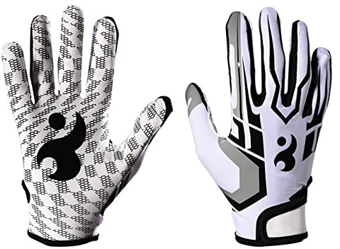 plplaaoo Fußballzubehör, Fußballhandschuhe, Receiver-Handschuhe, Jugend-Fußballhandschuhe, Fußballhandschuhe Für Herren, rutschfeste American-Football-Rugby-Handschuhe, Atmungsaktive (L), Fußballh