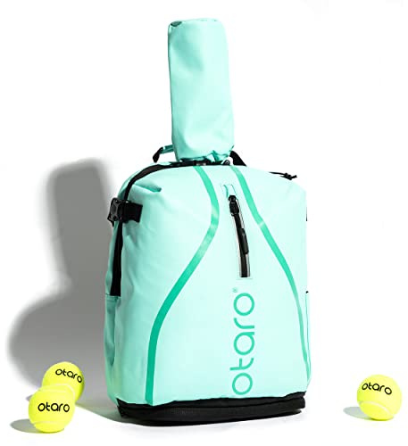 Otaro Tennisrucksack Kinder | 19L | Tennistasche Kinder für 5–11 Jahre | Rucksack mit Schuhfach & Schlägerhalterung | Wasserabweisend, Leicht, Reflektierend | Sportrucksack Jungen Mädchen (Mintgrün)