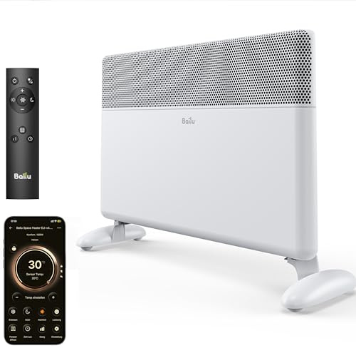 Ballu 1500W WLAN Elektroheizung Konvektor Heizung Wandmontage & Standgerät | 0 dB Lüfterlos, Personalisierte Heizpläne, Smart Thermostat, Energiesparender Elektroheizkörper, App, Alexa & Fernbedienung