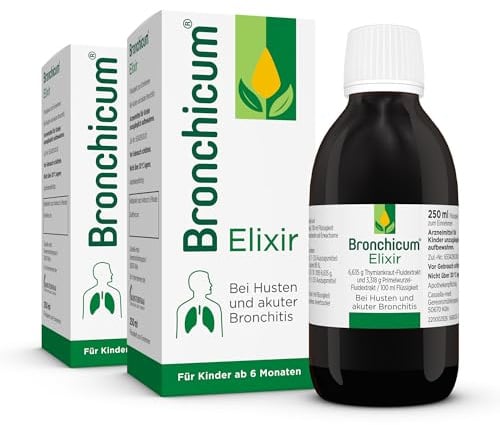Bronchicum Elixir | Hustensaft mit Thymian & Primel Husten | Schleimlösender und beruhigender Erkältungssaft | geeignet für Säuglinge ab 6 Monaten | Sparset mit 2 x 250 ml