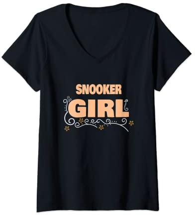 Damen Snooker-Mädchen T-Shirt mit V-Ausschnitt