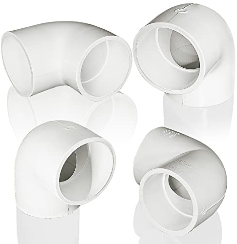 4 Stück 3,8 cm PVC 90 Grad Winkelstück, 2-Wege-rechtwinklige Adapterbeschläge, Eckverbinder für Sch40 PVC-Rohr, DIY-Rahmen