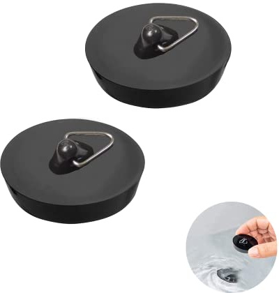 2 Pack Abflussstopfen, Spüle Abfluss Stöpsel, Spültisch Stopfen mit Haken, Abfluss Stöpsel für Spüle, Spültisch Stopfen für Badewanne, Küche, Bad