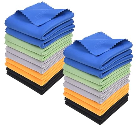 Eco-Fused extra große Mikrofaser-Reinigungstücher - 20er Pack - 12 x 12 Zoll - Für Smartphones, Tablets, Fernseher, Notebook- oder Desktop-Bildschirm, Vitrinen, Spiegel, Glastische und Keramik