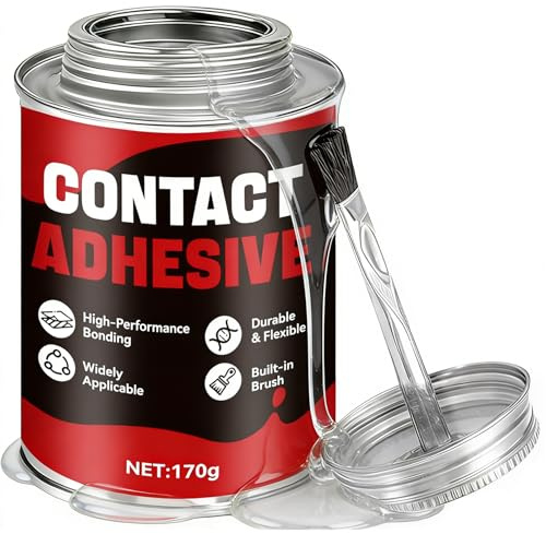 HONTAOK Kontaktkleber, Contact Cement, Neoprenkleber, Schlauchboot Kleber, PVC Kleber Schlauchboot, Lederkleber, Starke Haftung, Wasserdichte Versiegelung, Leder, Gummi, Textilien, Metalle, PVC, 170g