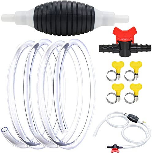Handpumpe Umfüllpumpe Benzinpumpe 2M Verdicken Absaugpumpe Kraftstoffpumpe Benzin Auto für Kraftstoffe Notpumpe Benzin Diesel Wasser Benzinschlauch Öl Absaugpumpe (2 M)