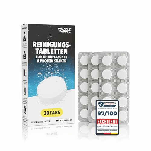 ABOVE. Reinigungstabletten für Flaschen & Shaker, 30 Tabs, Made in Germany