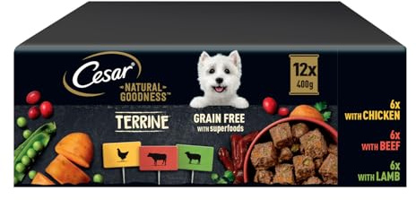 Cesar Natural Goodness in Loaf 12 x 400 g Cans, Adult Premium Wet Dog Food, Mixed Selection,Non Applicable