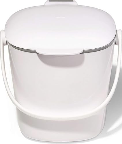 OXO Good Grips Komposteimer weiß, 2,8 L | Funktionales Design, komfortabler Griff, einfach zu reinigen und aufzubewahren