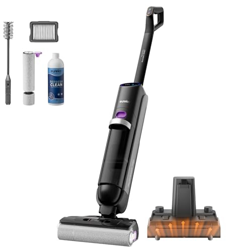 Eureka RapidWash NEW730 Nass Trockensauger, 21.600Pa Saugwischer, 85 °C Bürstenpflege, 5 Min. schnelle Heißlufttrocknung, 170° Neigung, 3-seitige Kantenreinigung, verhedderungsfrei