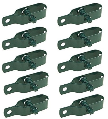 KATSU Zaunspanner 10 Stück 1,5 mm Dicke 96mm Karbonstahl Grün Elektrozaun Drahtspanner Spannen Farm Garten Zaunkabel Seil Einstellen Spannschloss Sieb 667210