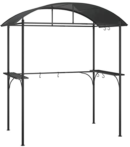 vidaXL Grillpavillon mit Seitenregalen Anthrazit 220x115x230 cm Stahl