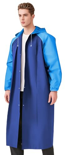 GAOHUI EVA Regenponcho für Erwachsene, Wasserdichter Regenmantel mit Kapuze, Wiederverwendbar Transparentes Regencape für Wandern, Radfahren, Camping & Reisen