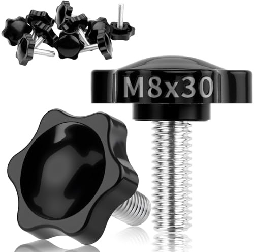 TXXATX Flügelschrauben M8x30 mm Rändelschraube 12 Stück Sterngriffschraube M8 Sterngriffmutter mit Griff Sternschraube Sternkopfschraube Klemmknopf für Werkzeugmaschine Anziehen Geräte Instrument