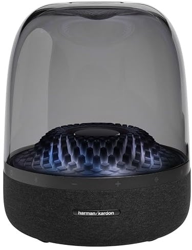 Harman Kardon Aura Bluetooth Box in Schwarz – Tragbarer Bluetooth Lautsprecher mit 360-Grad-Klang