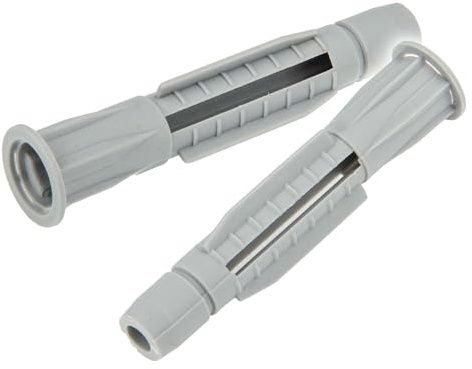 tecuro Hohlraumdübel 8,0 x 51 mm - 50 Stück - Universaldübel für Beton, Vollstein, Hohllochziegel, Hohlblockstein, Porenbeton u.m. - Kunststoff grau