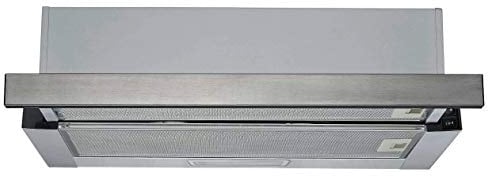 PKM UBH6002-2H Unterbauhaube | Dunstabzugshaube | Silber Design | 60cm Breite | Abluft | Umluft | LED-Beleuchtung | Ausziehbar | 333 m³/h Luftstrom