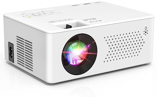 PURSHE Mini Beamer, Mini Bluetooth Projektor Full HD 1080P Tragbarer Outdoor Filmprojektor für iOS, Android, Windows, Kompatibel mit TV Stick/HDMI/Smartphone/Spielkonsole/USB [Inkl. Fernbedienung]