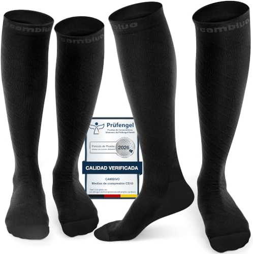 CAMBIVO Kompressionsstrümpfe Damen und Herren 2 Paar, Kompressionssocken Stützstrümpfe für Laufen, Sport, Flug, Reise, Radsport