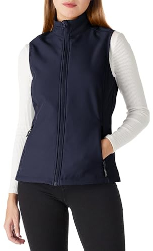 Outdoor Ventures Softshell Weste Damen Ärmellose Jacke Laufweste Leicht Winddicht Warm Fleeceweste Stehkragen Sport Golf Weste mit 4 Taschen für Wandern Camping Tiefblau M
