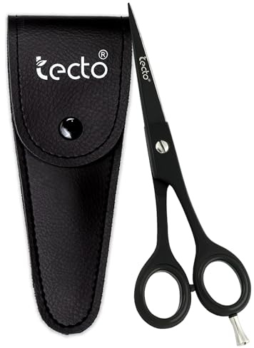 6 Tecto Extra scharfe Premium Friseurschere inkl. Etui - Mit einseitiger Mikroverzahnung für den perfekten Schnitt für Damen und Herren