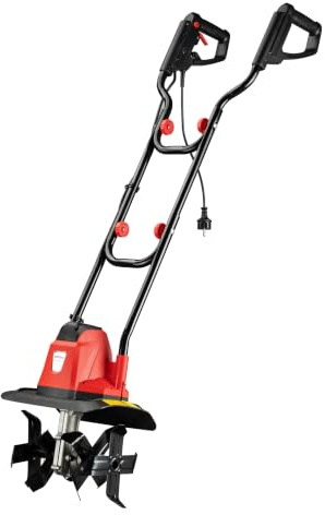 Wiltec Elektro Bodenfräse 1050 W mit 380 U/min, Kultivator mit 220 mm Arbeitstiefe, Gartenfräse mit 16 Klingen, Bodenhacke mit ergonomischem Handgriff