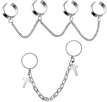 XHBTS Vintage Knuckle Ring Set - Modische Stapelbare Offene Ringe Mit Kette Finger Open Band Schmuck für Frauen Mädchen Jungen