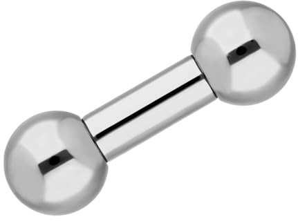 Treuheld® Piercing Stab Silber - Chirurgenstahl Barbell Hantel - 3mm x 10mm + Kugeln: 6mm - Edelstahl Intimpiercing, Ohr, Nippel uvm. Mann + Frau