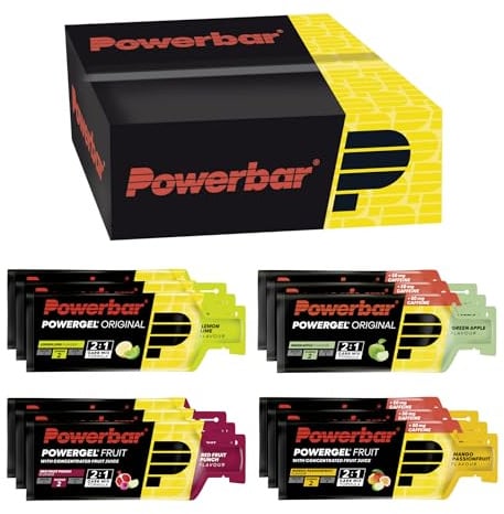 Powerbar - PowerGel Multiflavour Box - 12x41g - High Carb Energie Gele - 2:1 Kohlenhydratverhältnis - Natrium