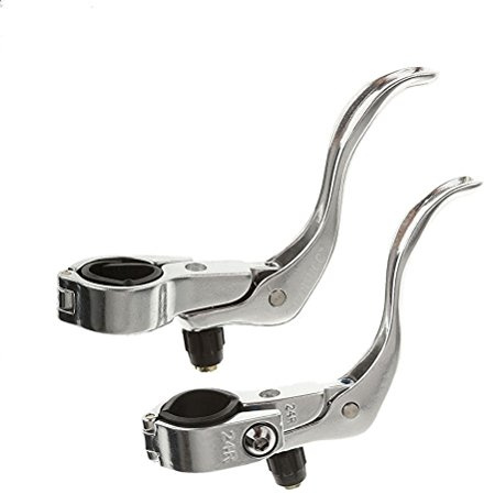 LUOEM Bremshebel Fahrrad Silbern Passend FüR 22.2 Mm Und 24 Mm Festes | Zahnrad Leichter Aluminium Bremsgriff FüR Rennrad Und Citybike