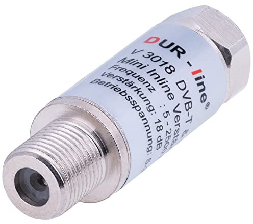 DUR-line® V3018 - Mini Inline Verstärker, Verstärkung 18 dB, für Sat und DVB-T2, 5-2500 MHz