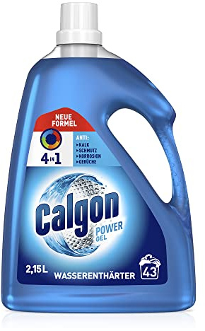 Calgon 4-in-1 Power Gel – Wirksam gegen Kalk, Schmutz, Gerüche und Korrosion – Schützender Wasserenthärter für die Waschmaschine – 1 x 2,15 l