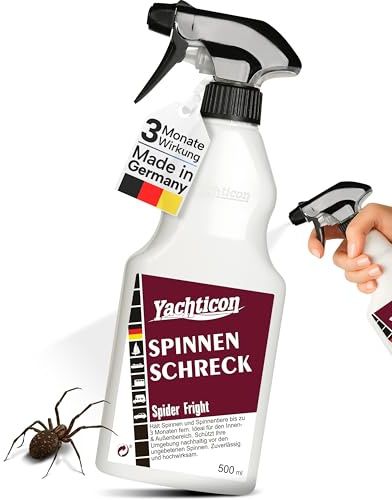 Yachticon Spinnen Schreck 500ml – Spinnenspray & Insektenspray – Natürliches Ungeziefer Spray mit Geraniol & Pyrethrum gegen Spinnen & Insekten – Für Terrasse, Boot, Wohnmobil, Haus & Garten