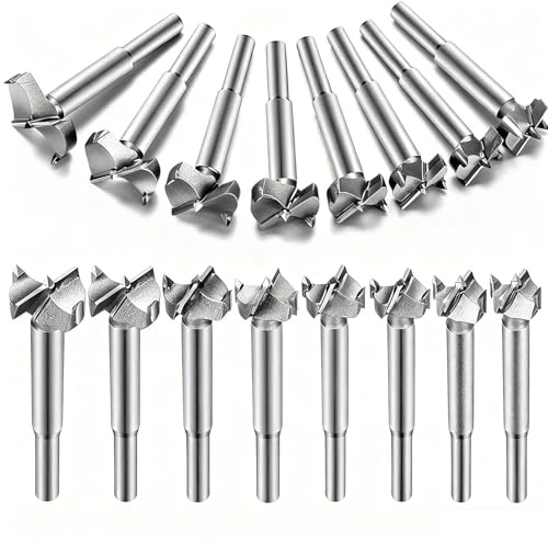 Professional Forstnerbohrer Set, Aohoo 16-tlg Forstner Bohrer,Hartmetall, Länge 80 mm, Astlochbohrer, Lochbohrer Holz, Topfbohrer für Holz (Ø15/16/17/18/19/20/21/22/23/24/25/26/28/30/32/35mm)