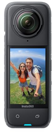 Insta360 X4 – wasserdichte 8K 360°-Action-Cam, 4K Weitwinkelvideos, Unsichtbarer Selfie-Stick Effekt, Abnehmbarer Linsenschutz, 135 min Akkulaufzeit, KI-Bearbeitung, Stabilisierung, für Sport, Reise