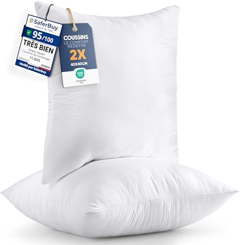 Utopia Bedding 2er Set Kissenfüllung 40 x 40 cm, Innenkissen Füllkissen Kopfkissen Sofakissen (Weiß)