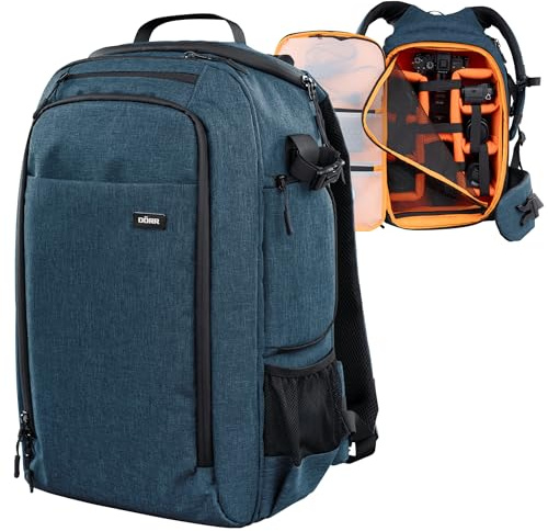 DÖRR Fotorucksack Prag Pro 20L, Kamera-Rucksack, Wasserdicht, 16 Zoll Laptopfach, Spiegelreflex, DSLR SLR, Flexible Inneneinteilung, Stativ-Halterung, Drohnenrucksack, Robust & Leicht, Regencover