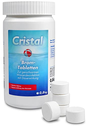 Cristal Bromtabletten 20g - Zuverlässige Wasserdesinfektion ohne Chlor - Langsam rückstandsfrei löslich - Geruchsarme Alternative zu Chlor (3 Stück)