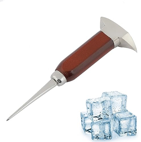 Duokon Eispickel 17 cm, Edelstahl-Eiszerkleinerer Mit Holzgriff, Eishacker, Eismeißel, Japanischer Stil, Ideal Für Bars und Zuhause,