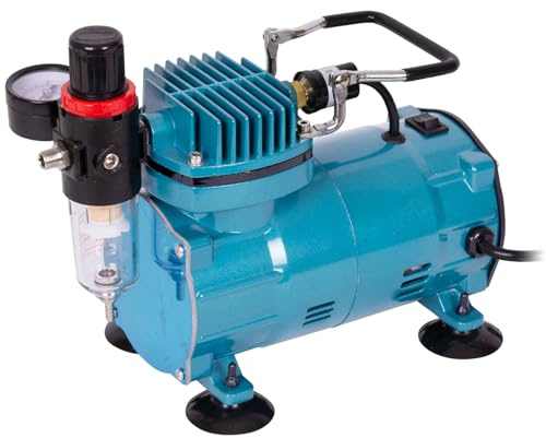 AIRBRUSH-SET UNIVERSAL II=DAS KOMPLETT-SET mit Airbrush Kompressor, 3 hochwertigen PISTOLEN, HALTER, Kompressor-3L TANK, 2*SCHNELLKUPPLUNGEN CLEANING POT (Airbrush Kompressor Set Compact 1)
