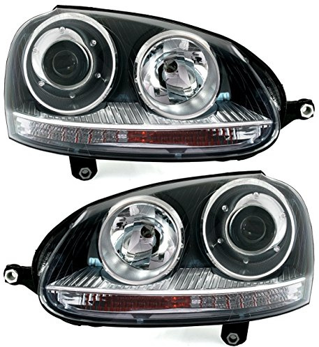 DEPO Halogen Scheinwerfer Set Klarglas Schwarz GTI-Optik