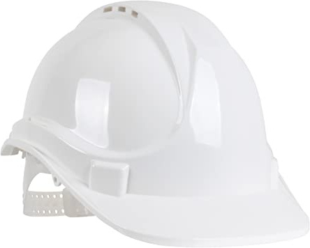 Blackrock Weißer Schutzhelm, Sicherheitshelm, für BAU, Herren Damen Unisex, Arbeitshüte, Bauarbeiter, Einheitsgröße, verstellbares Kopfband, HDPE Schutz, UK/EU 2016/425 EN937:2012+A1:2012