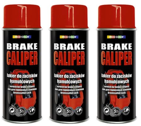 Fahrzeugteile Hoffmann 3er Sparpack 400ml Bremssattellack Bremssattel Farbe Rot