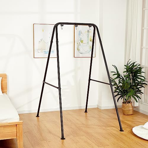 SELFLA Faltbarer Hängesessel Gestell, Tragbar für Indoor/Outdoor, Robust und Einfach zu Montieren (Hängesessel Nicht im Lieferumfang Enthalten) - Schwarz