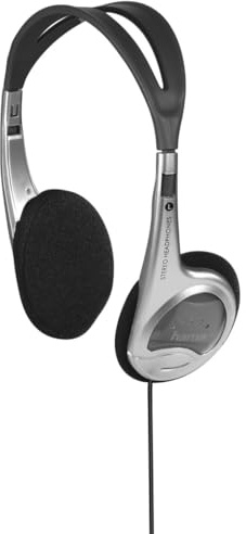 Hama HK-229 Leichtkopfhörer, On-Ear, Super Bass, 70g, Stereo, 150cm Kabel, 3,5mm Klinke, bequem, Silber