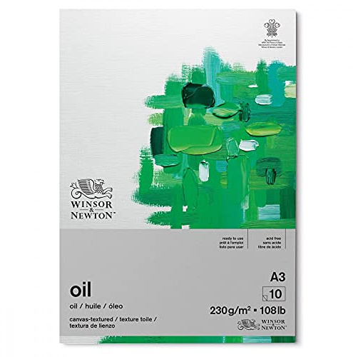 Winsor & Newton 6532007 Ölmalpapier im Block - 10 Blatt DIN A3, 230g/m², Säurefrei, ohne optische Aufheller, Alterungsbeständig für Ölfarben, Ölpastelle und andere schwere Farbaufträge